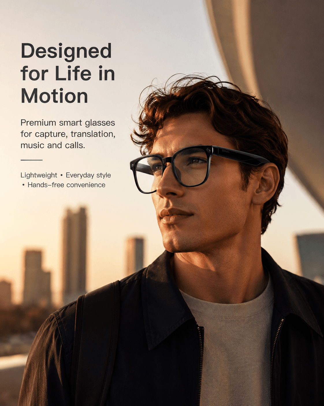 VIZEN AI Smart Glasses with Camera, Translation, Music & Calls