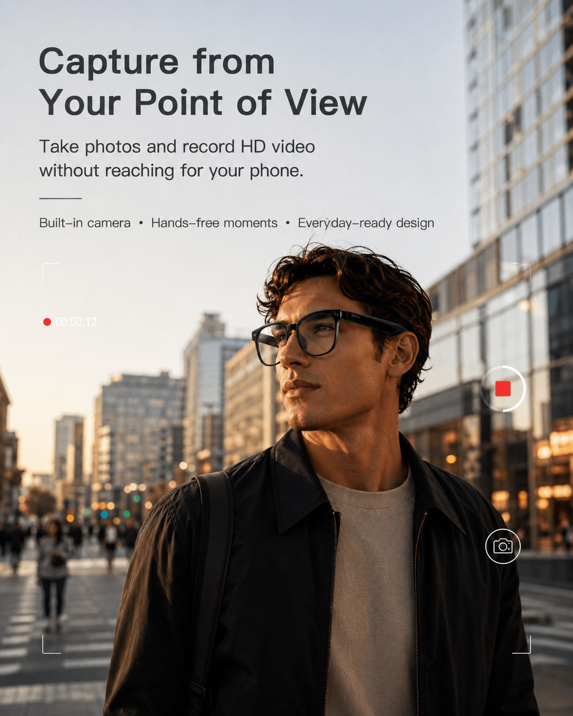 VIZEN AI Smart Glasses with Camera, Translation, Music & Calls