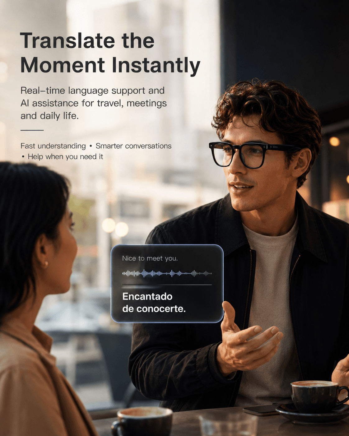 VIZEN AI Smart Glasses with Camera, Translation, Music & Calls