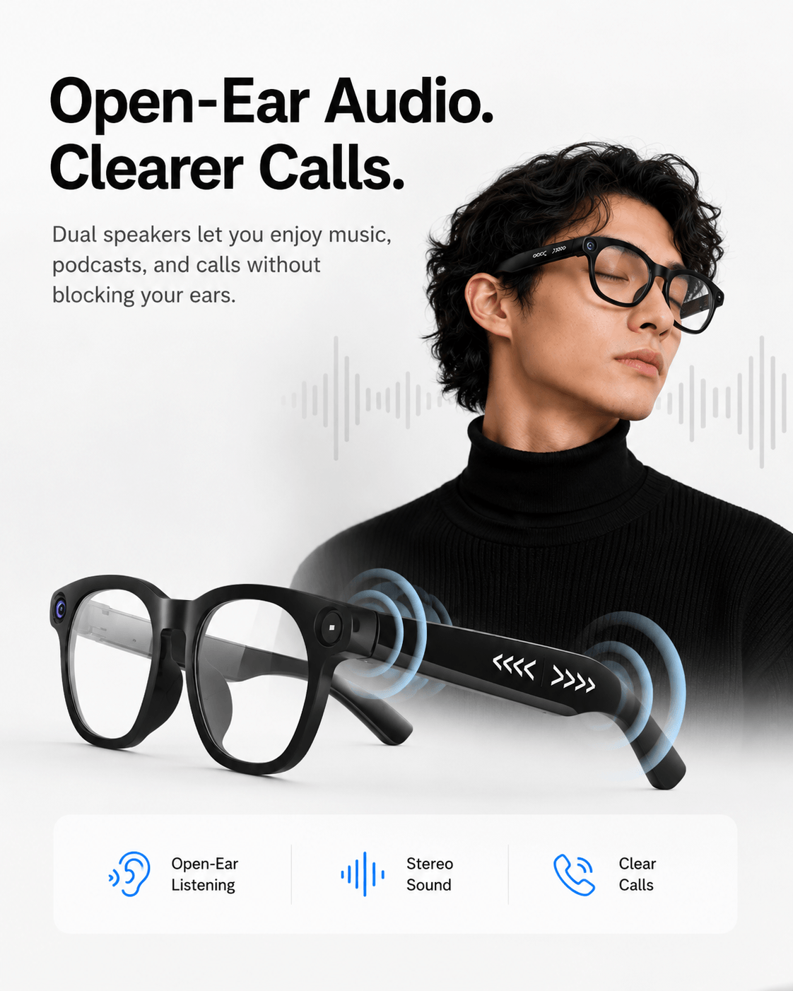 VIZEN AI Camera Glasses – HD Video, Translation & 2-in-1 Lenses