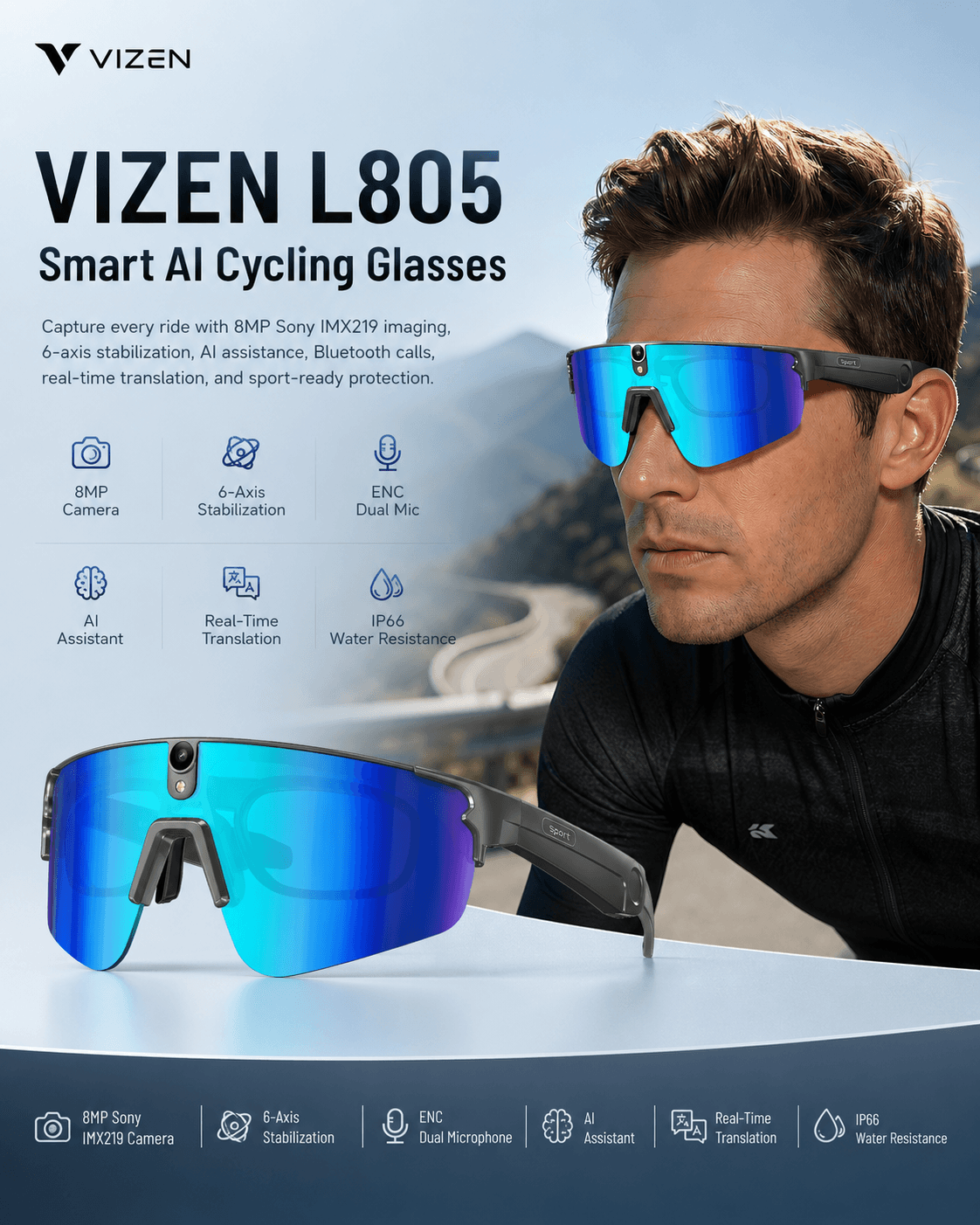 VIZEN L805 Smart AI Cycling Glasses