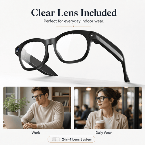 VIZEN AI Camera Glasses – HD Video, Translation & 2-in-1 Lenses