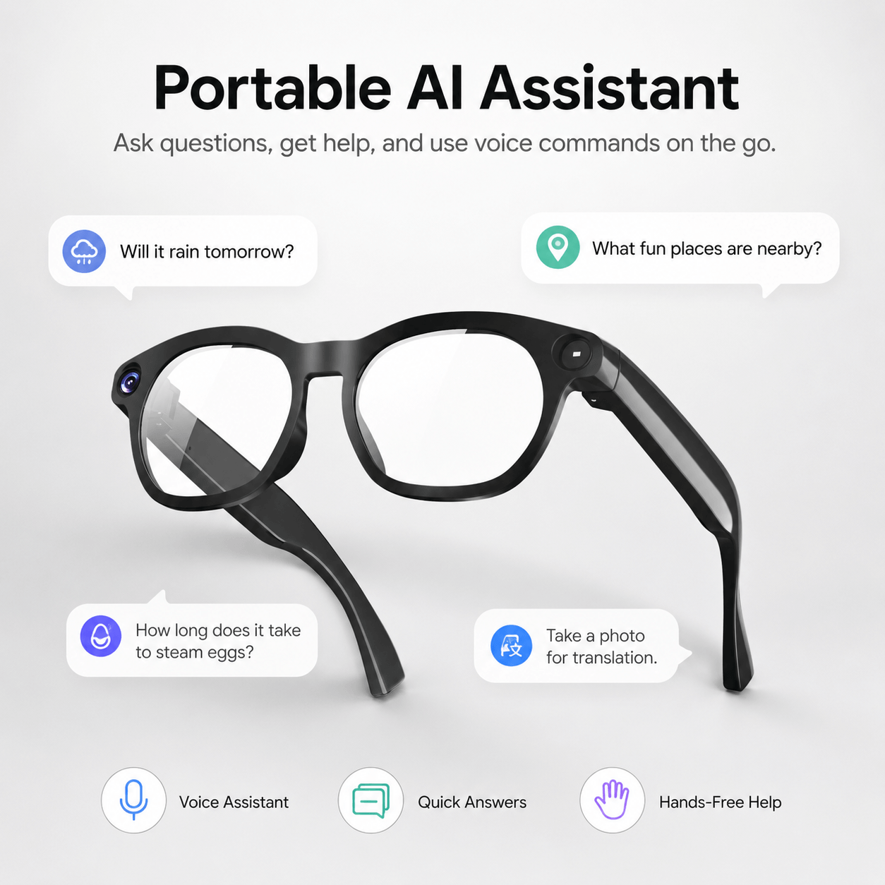 VIZEN AI Camera Glasses – HD Video, Translation & 2-in-1 Lenses